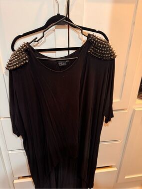ASOS Black Tunic with Studded Shoulder Accents